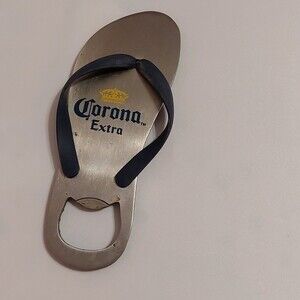 Corona Extra Flip Flop Bottle Opener Blue Silver Metal